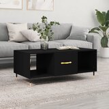 vidaXL Klubska mizica črna 102x50x40 cm inženirski les Cene