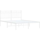  Metalni okvir za krevet s uzglavljem bijeli 135x190 cm | shoptok.hr