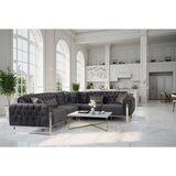 Livetastic SEDEŽNA GARNITURA, žamet črna | Shoptok.si