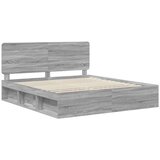  Konstrukcija postelje z vzglavjem Siva Sonoma 200 x 200 cm, (5000103065) | Shoptok.si