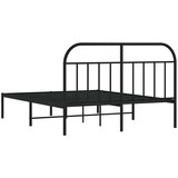  Metalni okvir za krevet s uzglavljem crni 140x200 cm | Eponuda.com