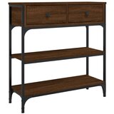 Maison Chic konzolna miza - miza ob steni rjav hrast 72,5x25x75 cm inženirski les, (21786177) Cene