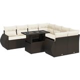  9-dijelni set vrtnih sofa s jastucima poliratan smeđi | shoptok.hr