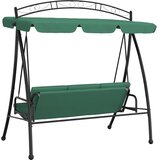  Vrtna klupa za ljuljanje s krovom zelena 198 cm tekstil i čelik | shoptok.hr