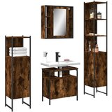  4-dijelni set kupaonskih ormarića boja dimljenog hrasta drveni | shoptok.hr