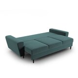 Cosmopolitan Design Modrozelena žametna raztegljiva sedežna garnitura s prostorom za shranjevanje 235 cm Kyoto – | Shoptok.si