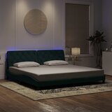  Okvir kreveta s LED-om bez madraca tamnozeleni 200x200 cm baršunasti | shoptok.hr
