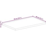 vidaXL Mizna plošča 50x40x2,5 cm pravokotna trden mangov les | Shoptok.si