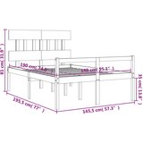  Kreveta s uzglavljem bijeli 140 x 190 cm od masivnog drva | shoptok.hr