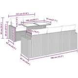  6-dijelni set vrtnih sofa od poliratana s jastucima smeđi | shoptok.hr