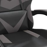  Igraća stolica od umjetne kože s osloncem za noge Crna i siva | shoptok.hr