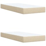  Krevet s oprugama i madracem krem 200 x 200 cm od tkanine | shoptok.hr