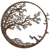 Zidna dekoracija Rusty Tree, 66x68 cm, Smeđa