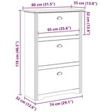vidaXL Stalak za cipele "BODO" bijela i smeđa 80x35x118 cm | shoptok.hr