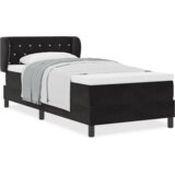 vidaXL Postelja s vzmetnico Črna 90x200 cm Žamet | Shoptok.si