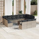 vidaXL 14-dijelni set vrtnih sofa poliratan s jastucima svijetlosivi | shoptok.hr