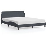 vidaXL Posteljni okvir z vzglavjem temno siv 152x203 cm žamet, (21072860) | Shoptok.si