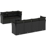  8-dijelni set vrtnih sofa od poliratana s jastucima crni | shoptok.hr