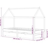  Okvir za dječji krevet s ladicama 90 x 200 cm od borovine | Eponuda.ba