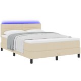vidaXL Okvir postelje z vzmetnico Bež Tkanina 140 x 200 cm, (22067105) | Shoptok.si