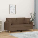  Kavč dvosed z blazinami rjav 140 cm blago Cene