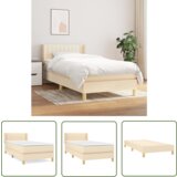 The Living Store Box spring postelja z vzmetnico krem 90x190 cm blago - Box Spring Postelja, (21737695) | Shoptok.si