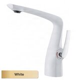 ELITE EDITION Deluxe moderna armatura za kopalniški umivalnik BS1531 | Pipa — Bela | Shoptok.si