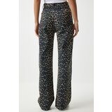  Women's Black Brown Leopard Patterned Straight Jeans | Shoptok.si