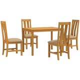  Blagovaonski set 5 kom. Bež Čvrsto Hrastovo Drvo | shoptok.hr