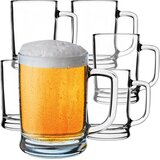KADAX vrčki za pivo 400ml 0,4L stekleni vrček za pivo z ročajem velik darilni 6 kosov, (5000351702) | Shoptok.si
