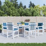  Jastuci za stolice 6 kom prošarano plavi 100x50x7 cm od tkanine | shoptok.hr