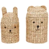 Otroške škatle za shranjevanje v kompletu 2 ks iz morske trave v naravni barvi ø 28,5x49,5 cm Bear & Rabbit –
