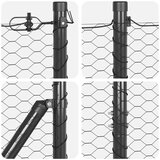  Stup za ogradu Siva 100 x 1 4 m (36 mm mreža) Čelik i PVC | shoptok.hr