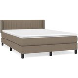  Krevet s oprugama i madracem smeđesivi 140 x 190 cm od tkanine | shoptok.hr