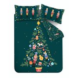 Catherine Lansfield Temno zelena podaljšana posteljnina za zakonsko posteljo 200x220 cm Nutcracker – | Shoptok.si
