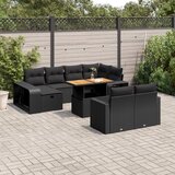  The Living Store Vrtna sedežna garnitura 11-delna z blazinami črn poli ratan - Vrtna Sedežna Garniture, (21474602) | Shoptok.si