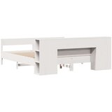  Knjižna postelja brez vzmetnice bela 200x200 cm trdna borovina | Shoptok.si
