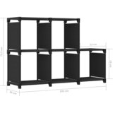 Police za izlaganje s 5 kocki od tkanine 103x30x72,5 cm crne | shoptok.hr