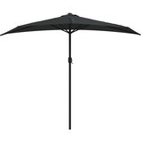 Balkonski suncobran crni 270 x 144 x 222 cm polukružni | Shoptok.si