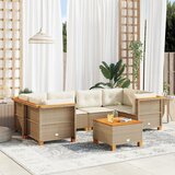 Maison Chic Seti vrtnega pohištva - Vrtna garnitura - Vrtni pohištvo set 7-delna z blazinami bež poli ratan, (21801281) | Shoptok.si