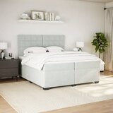  Krevet s oprugama i madracem svjetlosivi 200x200 cm baršunasti | shoptok.hr