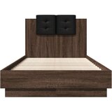  Okvir za krevet s uzglavljem smeđa boja hrasta 90x190 cm drveni | shoptok.hr