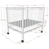 Vipack Smeđi putni krevetić od masivne bukve 95x75 cm Dino – | shoptok.hr