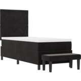 Box Spring Krevet s Madracem i Klupom Crni 80x200 cm Baršun | shoptok.hr