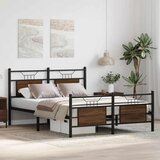  Okvir kreveta bez madraca smeđi hrast 150x200 cm izrađeno drvo | shoptok.hr