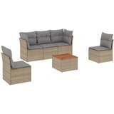 Maison Chic Seti vrtnega pohištva - Vrtna garnitura - Vrtni pohištvo set 6-delna z blazinami bež poli ratan, (21816672) | Shoptok.si