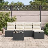  Sjedeća garnitura za vrt 6 kom. Poli ratan Smeđa 55 x 55 x 37 cm | shoptok.hr