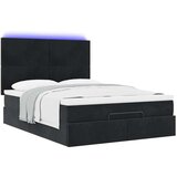  Otomanski krevet s madracima&amp LED crni 140x190 cm baršunasti | shoptok.hr