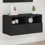 vidaXL Stenska TV omarica črna 60x30x30 cm inženirski les Cene