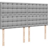 vidaXL Okvir kreveta s madracima svijetlosivi 200x200cm od tkanine | shoptok.hr